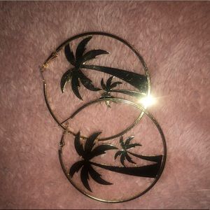 Palm Tree Hoop Earrings